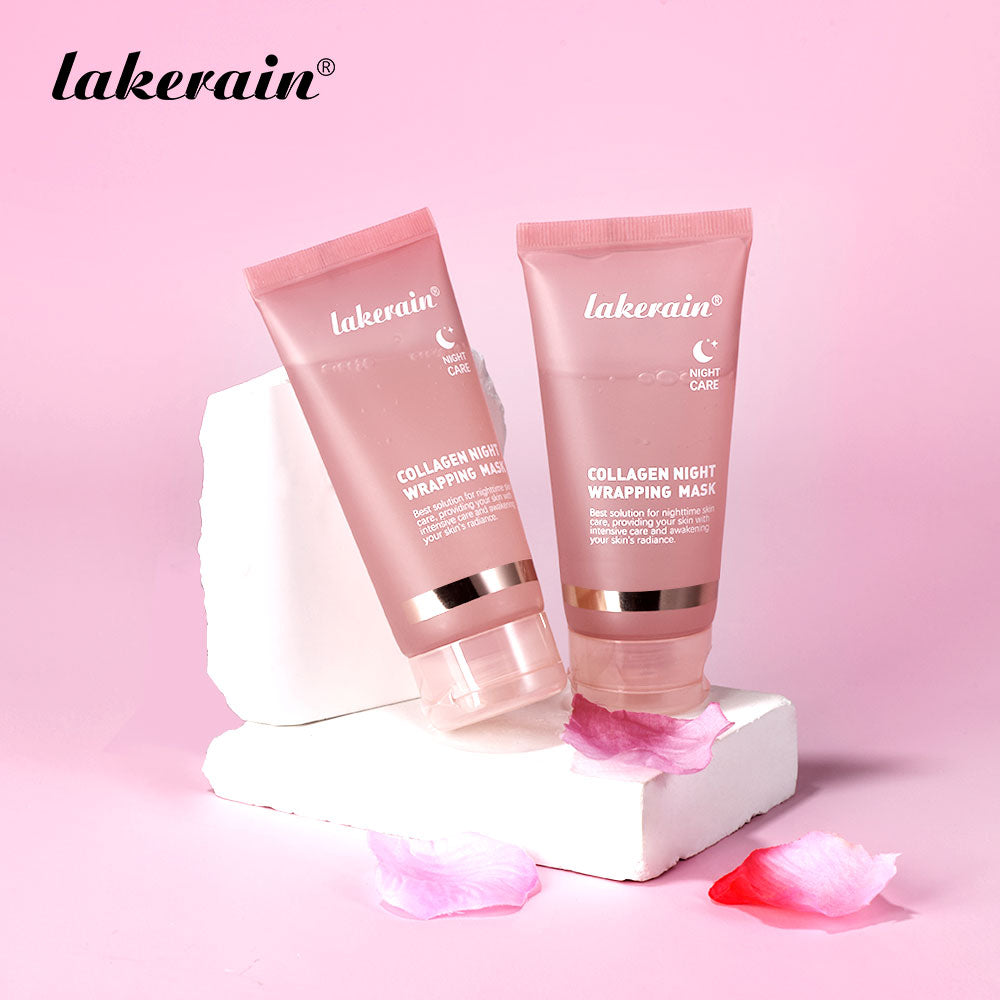 Lakerain Collagen Night Wrapping Mask – Återfuktar, ger fasthet & lyster. Minskar slapp hud och trötthetstecken med hydrolyserat kollagen