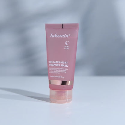 Lakerain Collagen Night Wrapping Mask – Återfuktar, ger fasthet & lyster. Minskar slapp hud och trötthetstecken med hydrolyserat kollagen